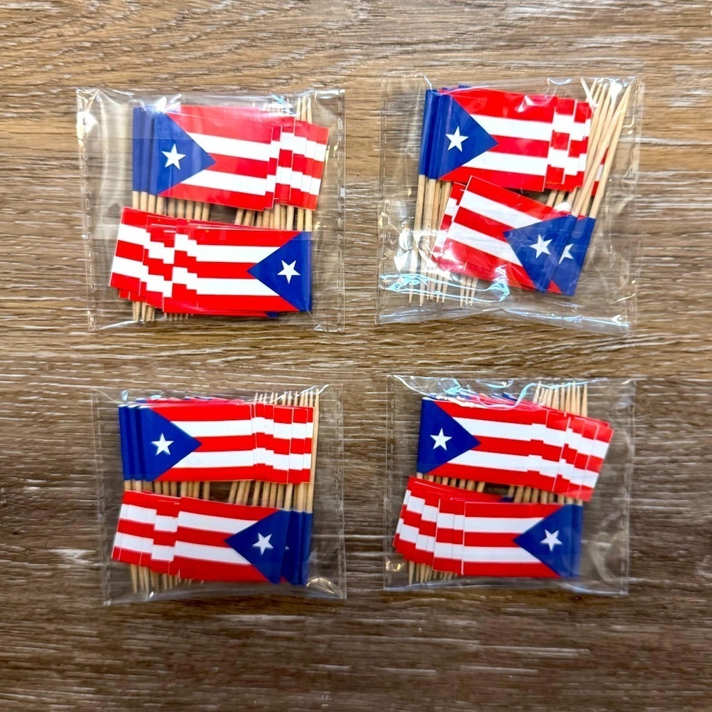 Mini Puerto Rican Flag Toothpicks